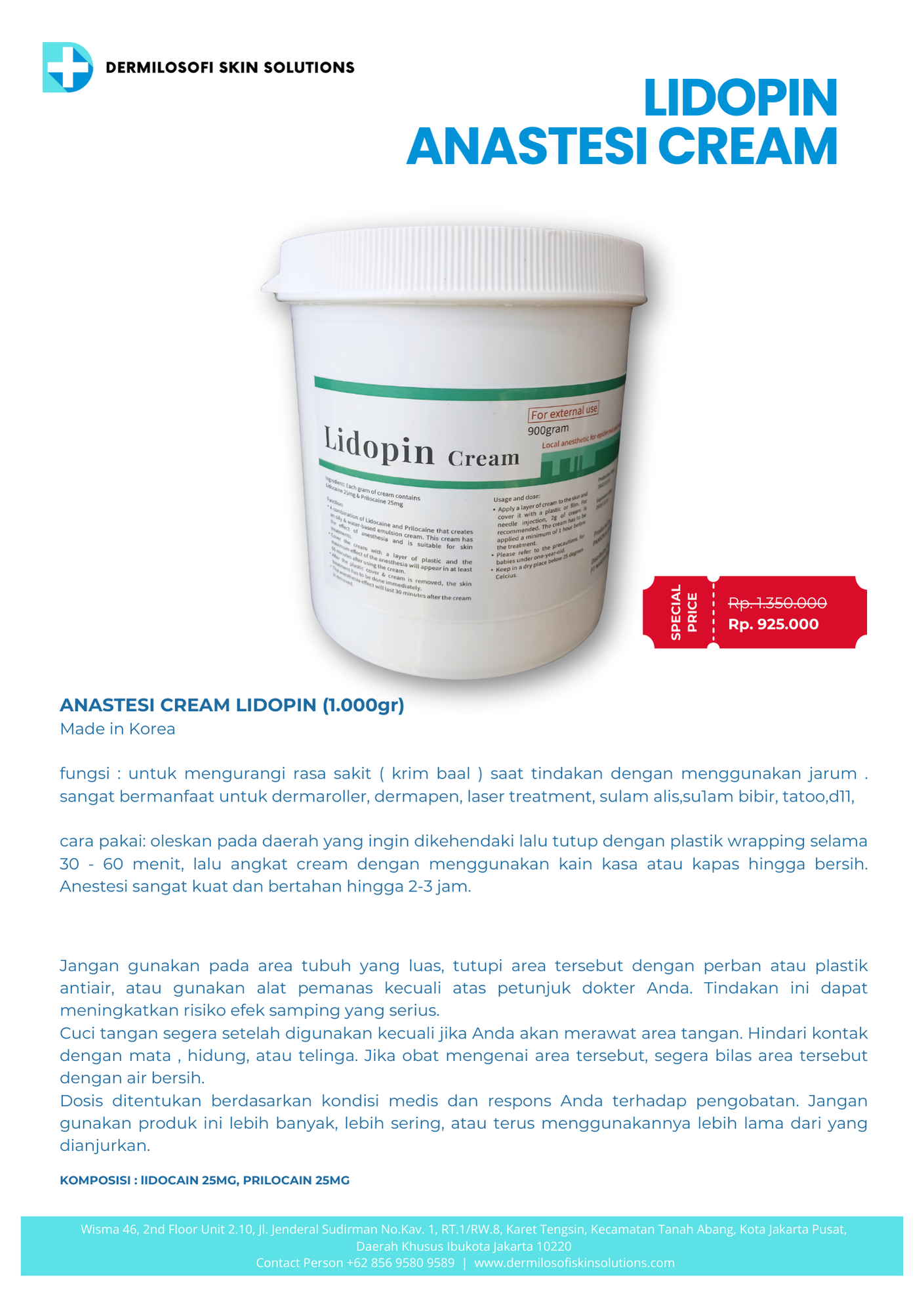 LIDOPIN ANASTESI CREAM